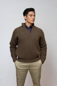 Wadhams Quarter Zip Sweater (Brown)