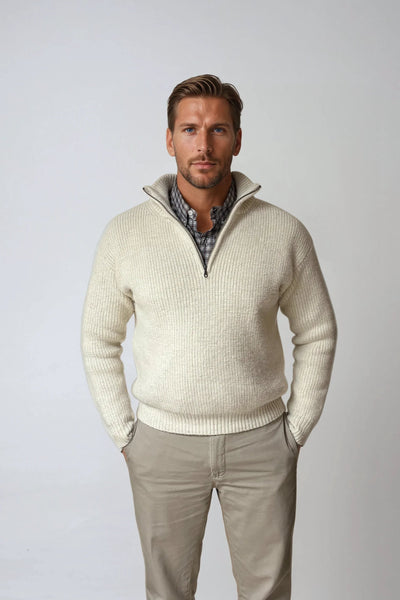 Wadhams Quarter Zip Sweater (Ivory)