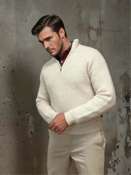 Wadhams Quarter Zip Sweater (Ivory)